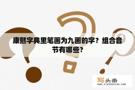 康熙字典里笔画为九画的字？组合音节有哪些？