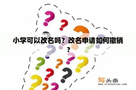 小学可以改名吗？改名申请如何撤销？