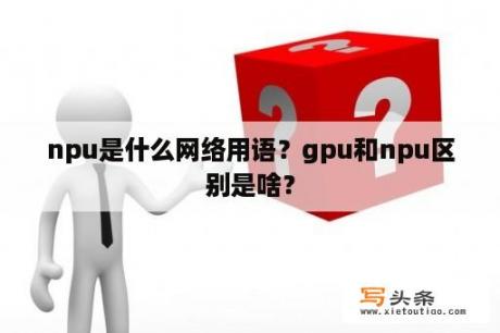 npu是什么网络用语？gpu和npu区别是啥？