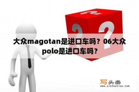 大众magotan是进口车吗？06大众polo是进口车吗？