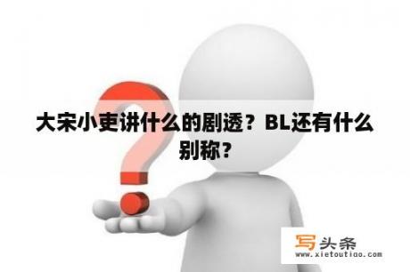 大宋小吏讲什么的剧透？BL还有什么别称？