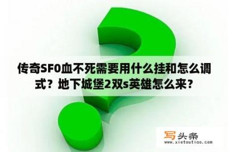 传奇SF0血不死需要用什么挂和怎么调式？地下城堡2双s英雄怎么来？