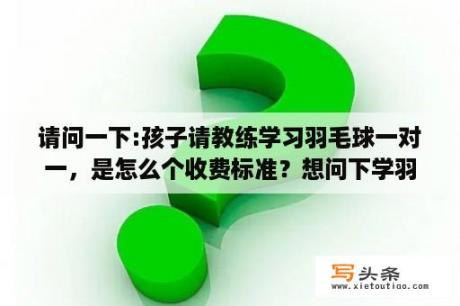 请问一下:孩子请教练学习羽毛球一对一，是怎么个收费标准？想问下学羽毛球，求南京培训地点推荐？