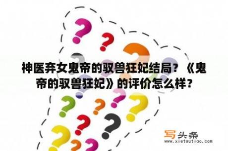 神医弃女鬼帝的驭兽狂妃结局？《鬼帝的驭兽狂妃》的评价怎么样？