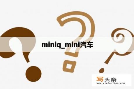 miniq_mini汽车