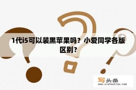 1代i5可以装黑苹果吗？小爱同学各版区别？