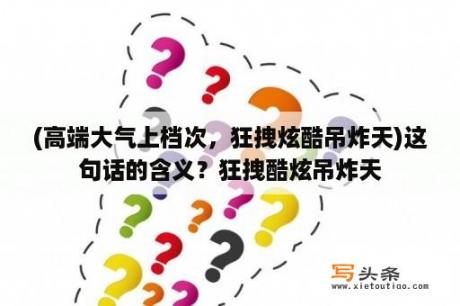 (高端大气上档次，狂拽炫酷吊炸天)这句话的含义？狂拽酷炫吊炸天