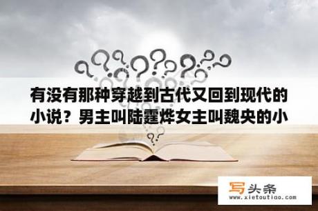 有没有那种穿越到古代又回到现代的小说？男主叫陆霆烨女主叫魏央的小说？