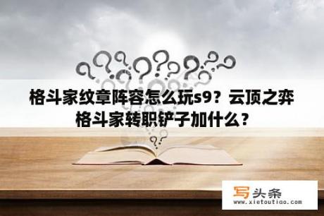 格斗家纹章阵容怎么玩s9？云顶之弈格斗家转职铲子加什么？