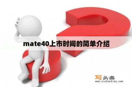 mate40上市时间的简单介绍