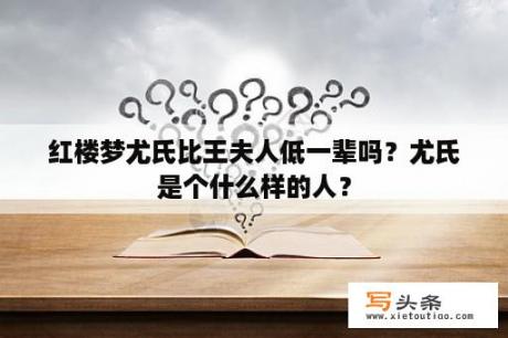 红楼梦尤氏比王夫人低一辈吗？尤氏是个什么样的人？