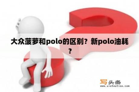 大众菠萝和polo的区别？新polo油耗？