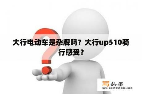 大行电动车是杂牌吗？大行up510骑行感受？