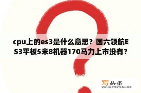 cpu上的es3是什么意思？国六领航ES3平板5米8机器170马力上市没有？