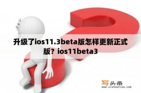 升级了ios11.3beta版怎样更新正式版？ios11beta3