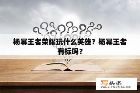 杨幂王者荣耀玩什么英雄？杨幂王者有标吗？