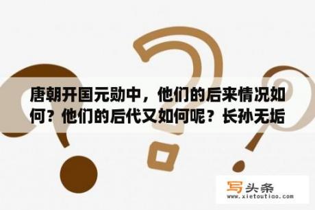 唐朝开国元勋中，他们的后来情况如何？他们的后代又如何呢？长孙无垢几岁生的孩子？