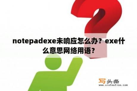 notepadexe未响应怎么办？exe什么意思网络用语？