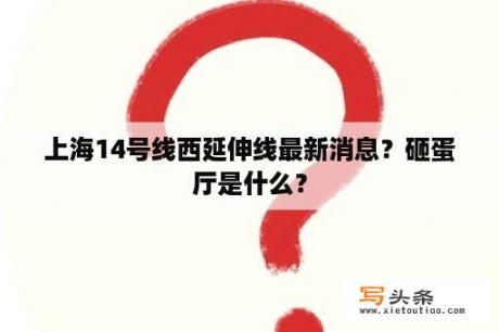 上海14号线西延伸线最新消息？砸蛋厅是什么？