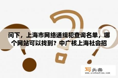 问下，上海市网络通缉犯查询名单，哪个网站可以找到？中广核上海社会招聘难进吗？