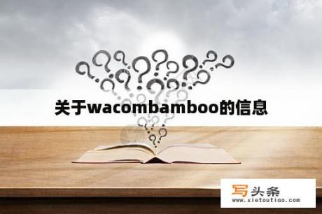 关于wacombamboo的信息