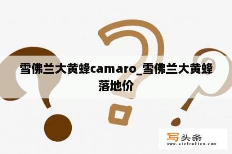 雪佛兰大黄蜂camaro_雪佛兰大黄蜂落地价