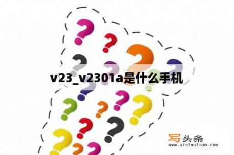 v23_v2301a是什么手机