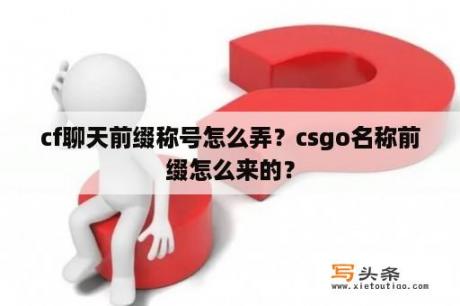 cf聊天前缀称号怎么弄？csgo名称前缀怎么来的？