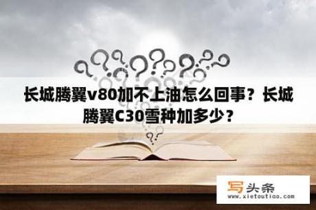 长城腾翼v80加不上油怎么回事？长城腾翼C30雪种加多少？