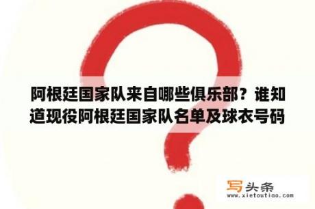 阿根廷国家队来自哪些俱乐部？谁知道现役阿根廷国家队名单及球衣号码？