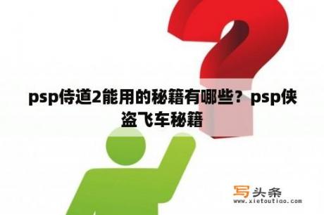 psp侍道2能用的秘籍有哪些？psp侠盗飞车秘籍