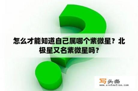 怎么才能知道自己属哪个紫微星？北极星又名紫微星吗？