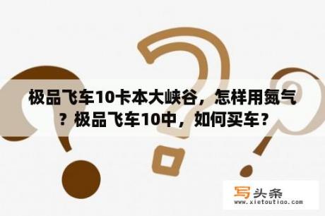 极品飞车10卡本大峡谷，怎样用氮气？极品飞车10中，如何买车？