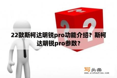 22款斯柯达明锐pro功能介绍？斯柯达明锐pro参数？