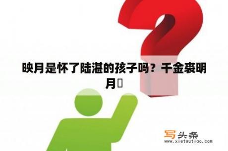 映月是怀了陆湛的孩子吗？千金裘明月珰