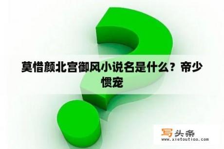 莫惜颜北宫御风小说名是什么？帝少惯宠