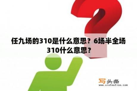 任九场的310是什么意思？6场半全场310什么意思？