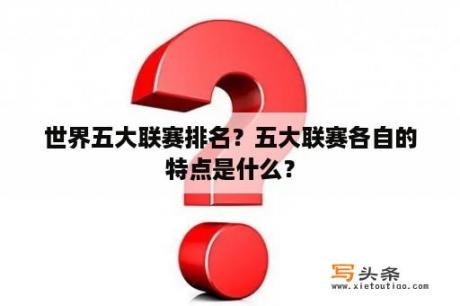 世界五大联赛排名？五大联赛各自的特点是什么？