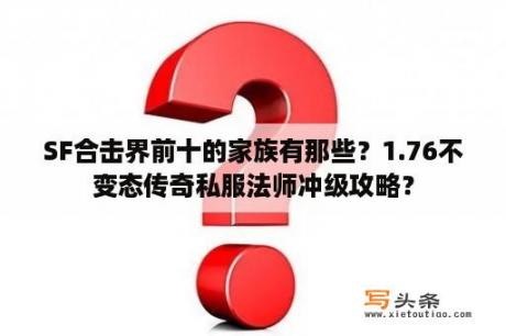 SF合击界前十的家族有那些？1.76不变态传奇私服法师冲级攻略？