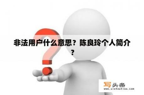 非法用户什么意思？陈良玲个人简介？