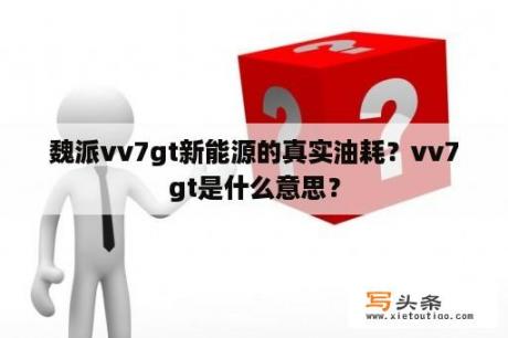 魏派vv7gt新能源的真实油耗？vv7gt是什么意思？