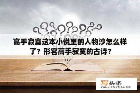 高手寂寞这本小说里的人物沙怎么样了？形容高手寂寞的古诗？