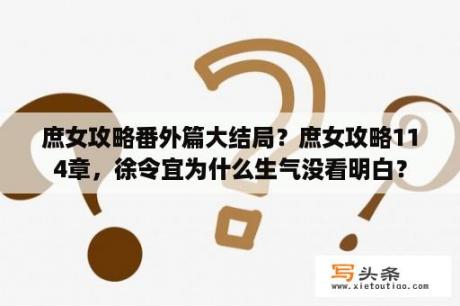 庶女攻略番外篇大结局？庶女攻略114章，徐令宜为什么生气没看明白？