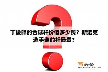 丁俊晖的台球杆价值多少钱？斯诺克选手谁的杆最贵？