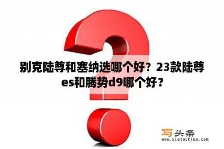 别克陆尊和塞纳选哪个好？23款陆尊es和腾势d9哪个好？