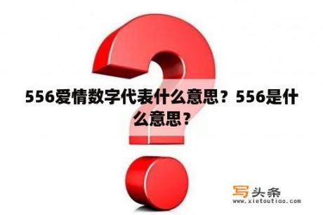 556爱情数字代表什么意思？556是什么意思？