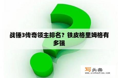 战锤3传奇领主排名？铁皮格里姆格有多强