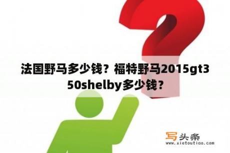 法国野马多少钱？福特野马2015gt350shelby多少钱？