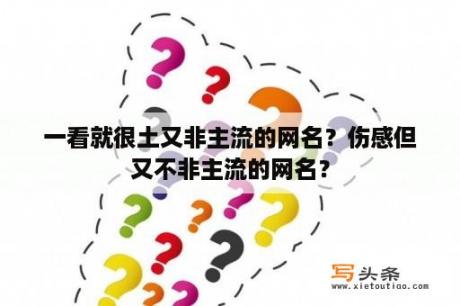 一看就很土又非主流的网名？伤感但又不非主流的网名？