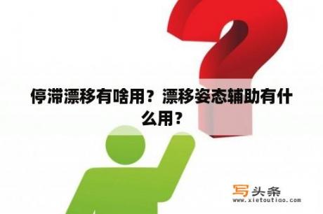 停滞漂移有啥用？漂移姿态辅助有什么用？